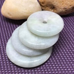 White and little lavender jade donut pendant